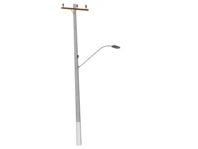 Concrete Lamp Post - Light Pole - Light Post - Street Light 42 3D model
