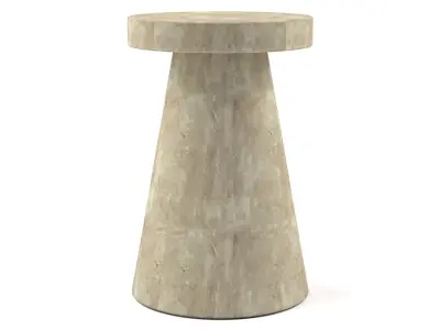 Foley Stone Od Side Table Tall White Low-poly 3D model