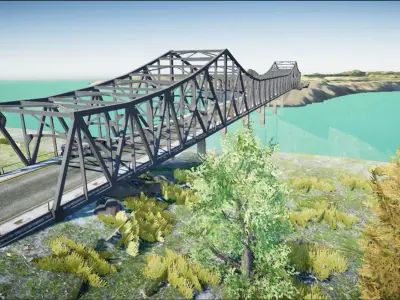 Pubg Erangle Novorepnoy Bridge 3D model 3D model