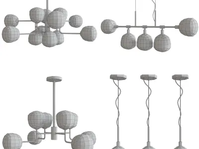 Marais Linear And Marais Round Chandelier 3d model Low-poly 3D model