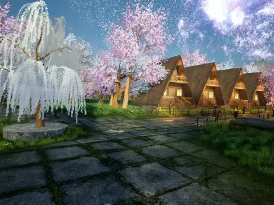 Wooden Cabin Realistic 3D Environment Asset Free low-poly 3D model