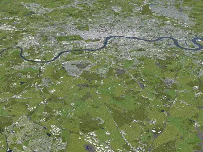 London 50x50km 3D City Map 3D model