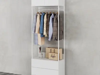 Ikea Ophus Wardrobe 2-Door and 3 Drawers 3D model