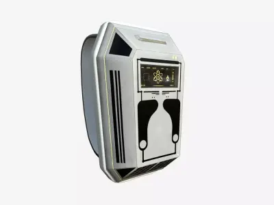 SciFi Backpack E07 White Dirt - Fashion Character Design Low-poly 3D model