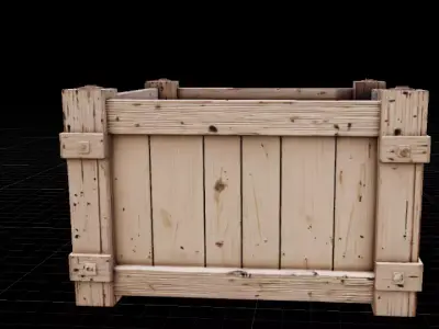 Wooden Crate Game Ready Prop 3D Model Low-poly 3D model