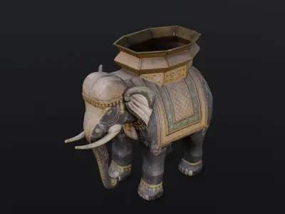 Professional Elephant Statue 3D Model Low-poly 3D model