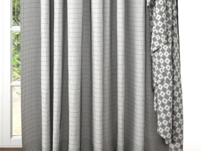 Curtains and drapes for living room 3D model