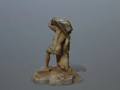 Hercules and Lion Low-poly 3D model