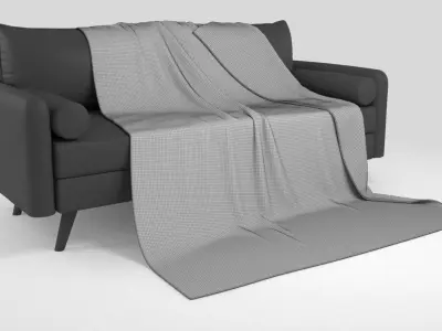 Fabric Blanket 3D Model PBR for Architectural Visualization 3D model