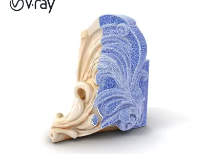 Art Nouveau Decorative Moldings model pack Low-poly 3D model