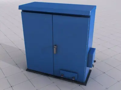 Blue Electrical Box Low-poly 3D model Low-poly 3D model