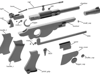 Mandalorian Blaster IB - 94 armor from Star Wars Prop lazer 3D model