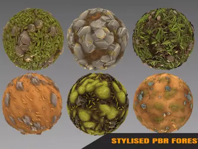 Forest - Stylised PBR Texture - Material 3D model