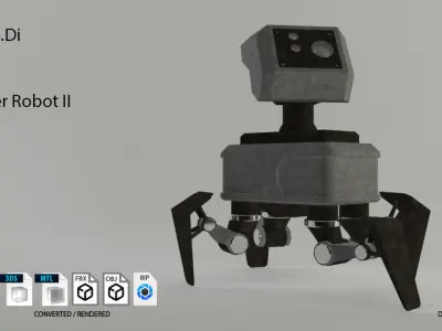 Robot Explorer II Low-poly 3D model