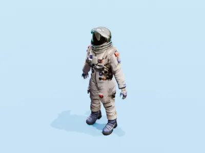  Astronaut Rigged 3D Model Low-poly 3D model
