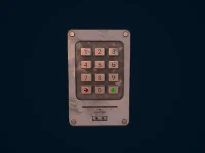 Keypad Lock Low-poly 3D model
