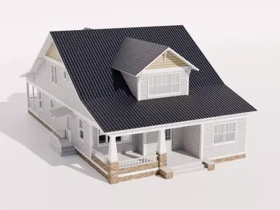 Craftsman Style House Low-poly 3D model