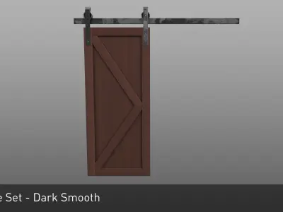 Sliding Barn Door Low-poly 3D model