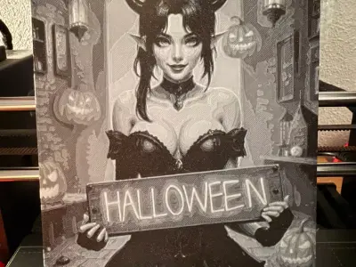 Devil Girl Halloween Lithophane 3D print model