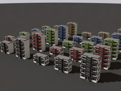 Cartoon Building Low Poly Building G 30 Variant Low-poly 3D model