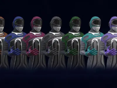 Sci-Fi Pilot Low-poly 3D model