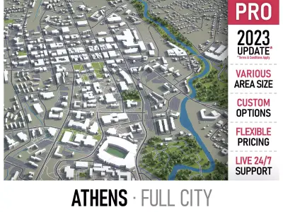 Athens  Low-poly 3D model