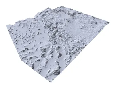 High detailed relief map of Arizona 3D model
