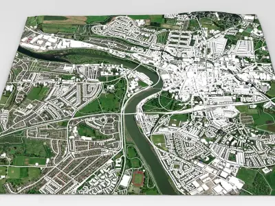 Cityscape Lancaster Great Britain 3D model