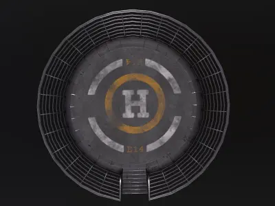 Helipad 3D Model Low-poly 3D model
