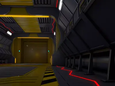 Sci Fi Corridor Futuristic 3D model