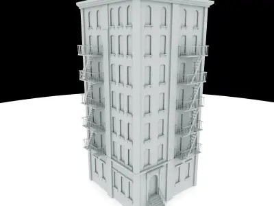 Nyc Building 09 type2 Low-poly 3D model