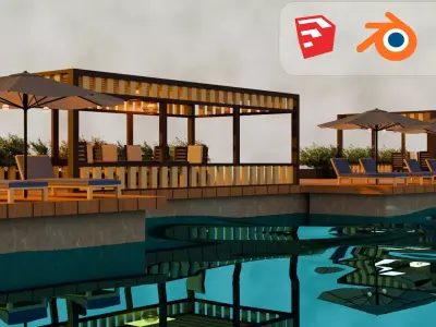 Beach resort 3D model