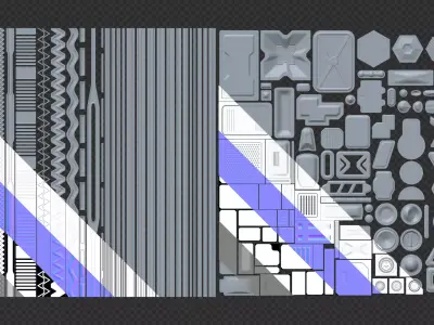 Sci-Fi Decal Set - Seams and Panels Texture