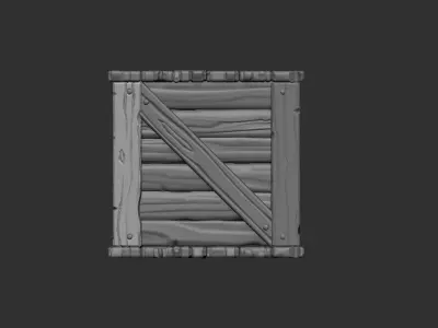 Wooden Box Low-poly 3D model