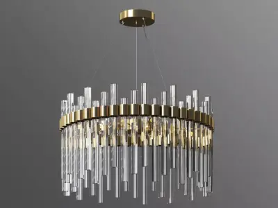 orion glass crystal chandelier cb2 3D model