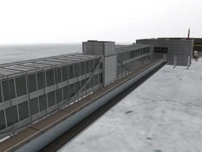 EGKK South Terminal Gallery Low-poly 3D model