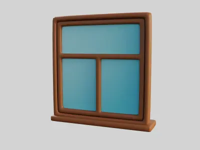 Cartoon Window 27a 3D model