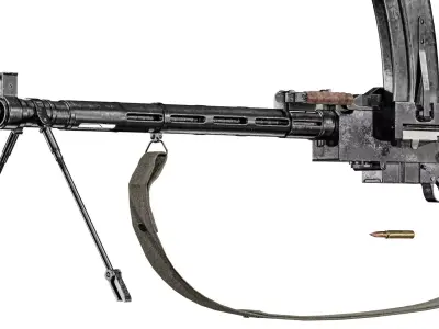 Madsen M22  Machine Gun Low-poly 3D model