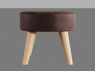 20735 stool with wooden legs Low-poly 3D model