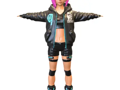 cyberpunk street game reader Low-poly 3D model