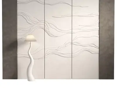 Decorativ panel wave 2 3D model