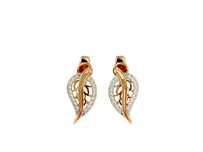 Light Minimalist Diamond Earrings 3D print model 6