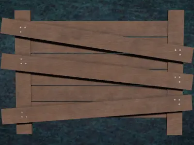 Barricades Defences Series Wall Wooden Line N1-6 G1  3D model