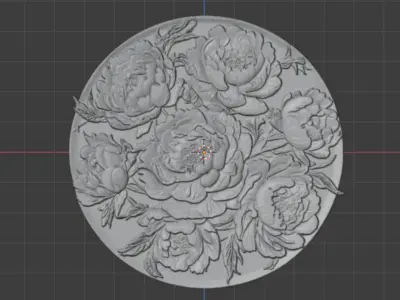 Classic circular carved decor ornament 12 3D print model purchase