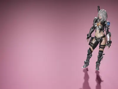 Cyber Warrior Girl 3D model