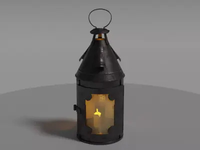 Candle Lantern 1 Low-poly 3D model