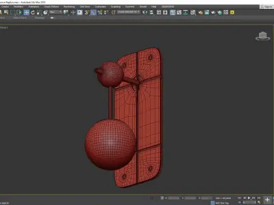 DEPEND wall light with brass finish and glass ball Low-poly 3D model