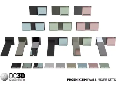 Phoenix Zimi Wall Mixer Taps 3D model