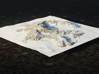 Tundra Mountain Terrain 4 3D model