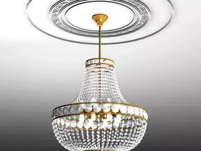 Chandelier with crystals hanging from it 3D model 2